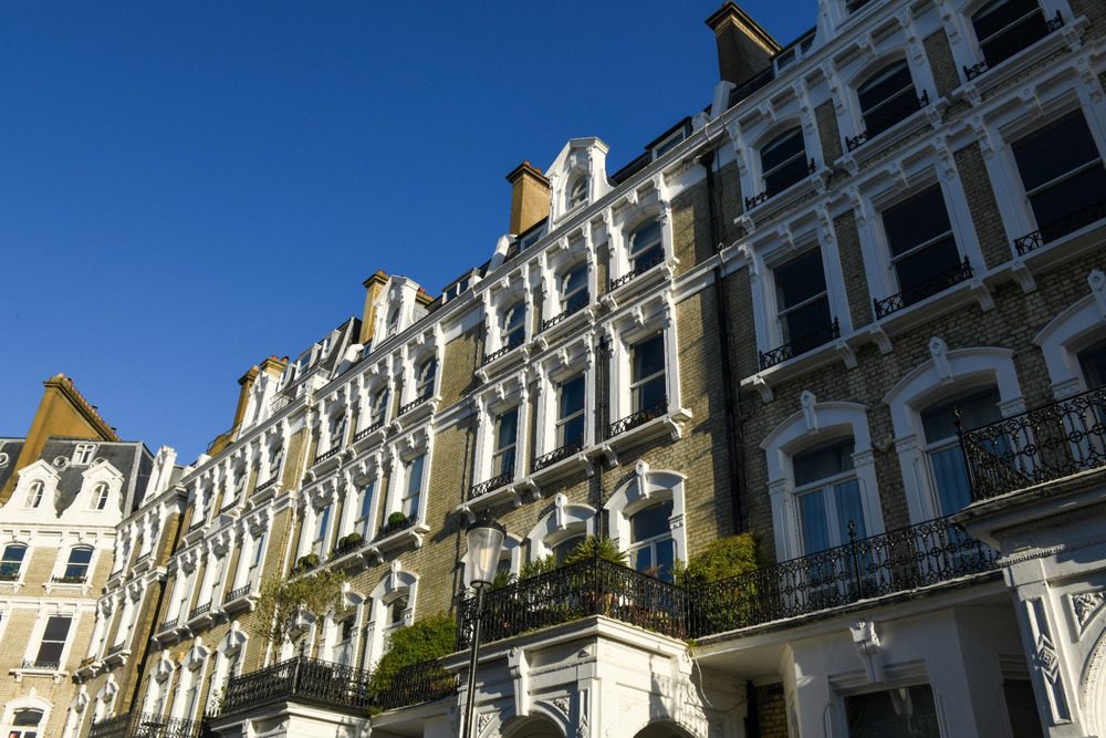 A row of homes in Kensington, London.
